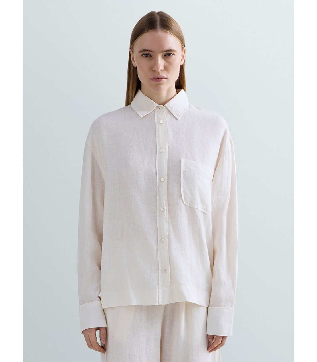 リネンオーバーサイズシャツ 詳細画像 ホワイト 1